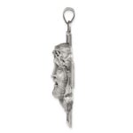 Sterling Silver Hollow Satin Antiqued Jesus Cross Medal - Image 2