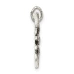 Sterling Silver Antiqued Diamond-Cut Bird Pendant - Image 2