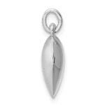Sterling Silver Rhodium-plated Brushed/Polished Reversible Puffed Heart Pen - Image 2