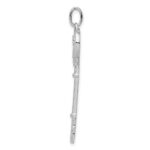 Sterling Silver Rhod-plated CZ Love Key Pendant - Image 2