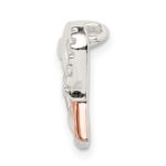 Sterling Silver Rhodium-plated & Rose Tone Heart Chain Slide - Image 2