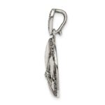 Sterling Silver Antiqued Marcasite Fleur De Lis Pendant - Image 2