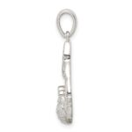 Sterling Silver Polished CZ Claddagh w/Trinity Knot Pendant - Image 2