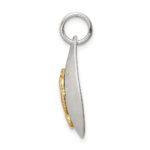Sterling Silver Gold-Tone CZ Seahorse Brushed Pendant - Image 2