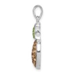 Sterling Silver RH-pltd Yellow/Green Preciosa Crystal Pineapple Pendant - Image 2