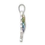 Sterling Silver Rhod-pltd Multi-color Preciosa Crystal Unicorn Pendant - Image 2