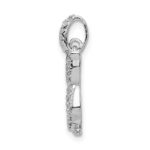 Sterling Silver Rhodium-plated CZ Owl Pendant - Image 2