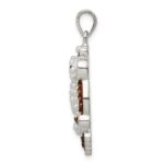 Sterling Silver Rhod-pltd Imitation Pearl/Preciosa Crystal Owl Pendant - Image 2