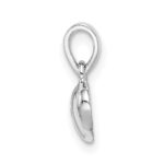 Sterling Silver Rhod-plated Polished & Satin CZ Heart Children's Pendant - Image 2