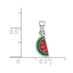 Sterling Silver RH-plated Enameled Watermelon Children's Pendant - Image 4