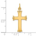 Sterling Silver Gold Tone Polished Cross Pendant - Image 4