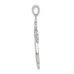 Sterling Silver Diamond & Diamond-cut Cross Pendant - Image 2