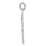 Sterling Silver Platinum-plated & Gold Tone Cross Pendant - Image 2