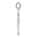 Sterling Silver Platinum-plated Diamond-Cut Cross Pendant - Image 2