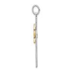 Sterling Silver Platinum-plated & Gold Tone Cross Pendant - Image 2