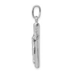 Sterling Silver Rhodium-plated Polished Crucifix Cross Pendant - Image 2