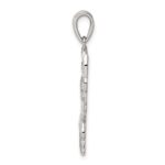 Sterling Silver Diamond & Diamond-cut Angel Pendant - Image 2