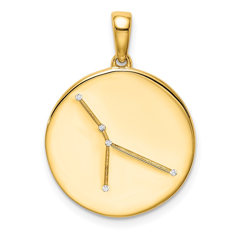 QC9733GP.jpg Sterling Silver Gold-plated & CZ Cancer Zodiac Pendant - Image 1
