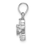 Sterling Silver Rhodium-Plated CZ Star Motif Pendant - Image 2