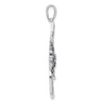 De-Ani Sterling Silver Rhodium-Plated Polished Enameled Angelfish Pendant - Image 2