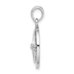 De-Ani Sterling Silver Rhodium-Plated Polished Enameled Compass Pendant - Image 2