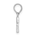 Sterling Silver Rhodium-plated Polished Block Initial -E- Pendant - Image 2