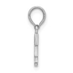 Sterling Silver Rhodium-plated Polished Block Initial -F- Pendant - Image 2
