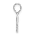 Sterling Silver Rhodium-plated Polished Block Initial -G- Pendant - Image 2