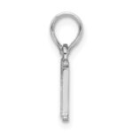 Sterling Silver Rhodium-plated Polished Block Initial -H- Pendant - Image 2