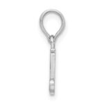 Sterling Silver Rhodium-plated Polished Block Initial -J- Pendant - Image 2
