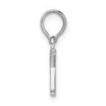 Sterling Silver Rhodium-plated Polished Block Initial -K- Pendant - Image 2