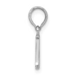 Sterling Silver Rhodium-plated Polished Block Initial -M- Pendant - Image 2