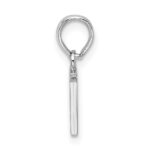 Sterling Silver Rhodium-plated Polished Block Initial -N- Pendant - Image 2