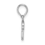 Sterling Silver Rhodium-plated Polished Block Initial -P- Pendant - Image 2