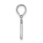 Sterling Silver Rhodium-plated Polished Block Initial -W- Pendant - Image 2