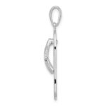 De-Ani Sterling Silver Rhodium-Plated 3D Cut-Out Flowers Flip-flop Pendant - Image 2