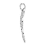 De-Ani Sterling Silver Rhodium-Plated Large Beaded Filigree Butterfly Pendant - Image 2