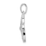 De-Ani Sterling Silver Rhodium-plated Polished Diamond-Cut Starfish Pendant - Image 2