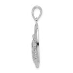 De-Ani Sterling Silver Rhodium-plated Polished Sea Life Round Pendant - Image 3