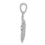 De-Ani Sterling Silver Rhodium-Plated Polished Beveled Sand Dollar Pendant - Image 2