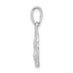 De-Ani Sterling Silver Rhodium-Plated Polished and Textured Sand Dollar Pendant - Image 3