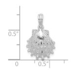 De-Ani Sterling Silver Rhodium-Plated Polished Lions Paw Shell Pendant - Image 6