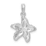De-Ani Sterling Silver Rhodium-Plated Polished Beaded Starfish Pendant - Image 5