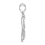 De-Ani Sterling Silver Rhodium-Plated Polished Starfish and Seahorse Pendant - Image 2