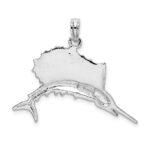 De-Ani Sterling Silver Rhodium-Plated Polished Sailfish Pendant - Image 4