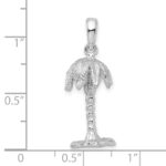 De-Ani Sterling Silver Rhodium-Plated Polished and Textured 3D Palm Tree Pendant - Image 5