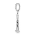 De-Ani Sterling Silver Rhodium-plated Polished 3D Cape Hatteras Lighthouse Pendant - Image 2
