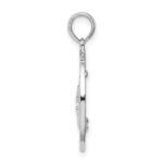 De-Ani Sterling Silver Rhodium-Plated Textured Turks and Caicos Sand Dollar Pendant - Image 3