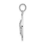De-Ani Sterling Silver Rhodium-Plated Textured Turks and Caicos Dolphins Pendant - Image 2