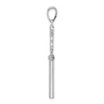 De-Ani Sterling Silver Rhodium-Plated 3D Key to My Heart Heart Top Key Pendant - Image 2